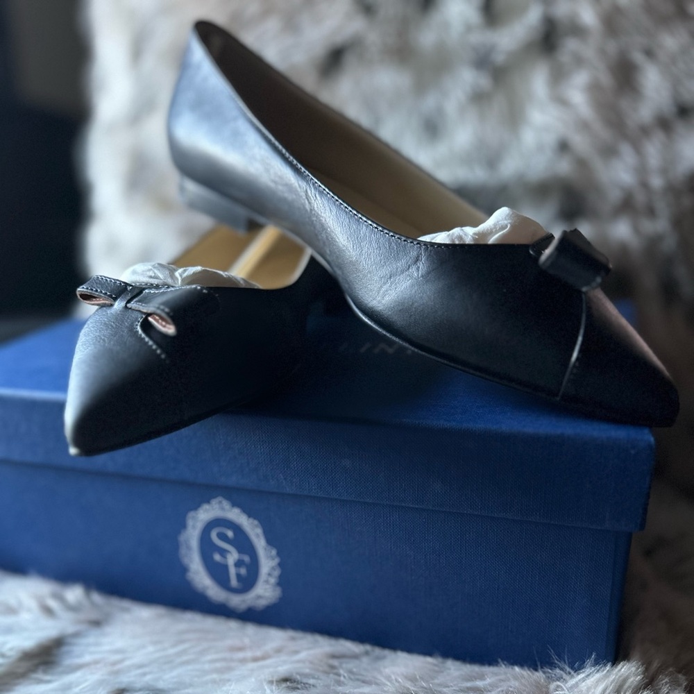 SARAH FLINT - NATALIE - NIB NWT BLACK BOW FLATS